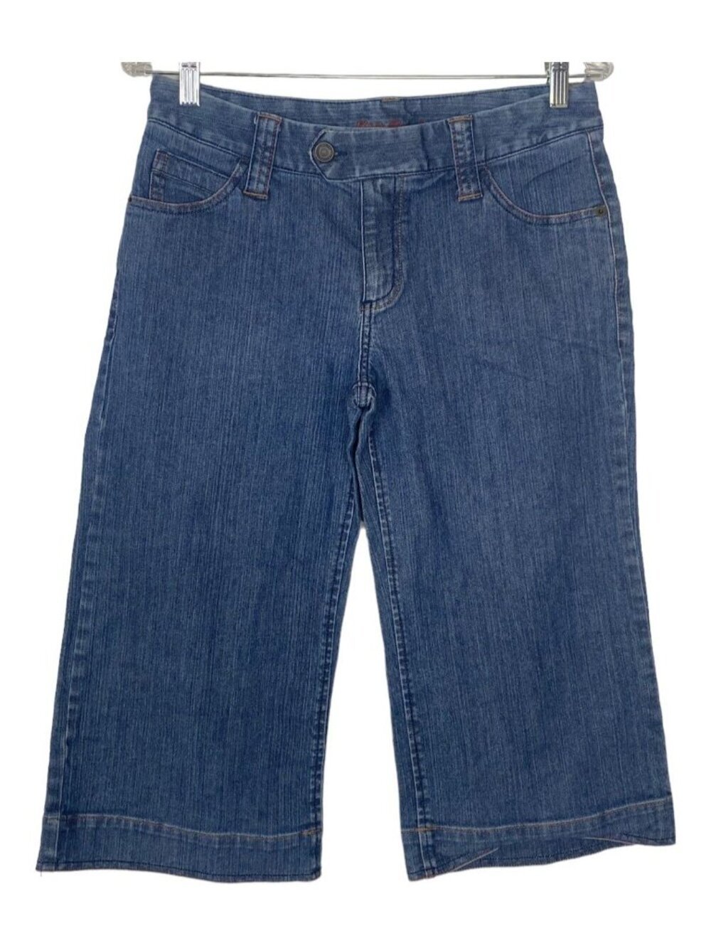 EDDIE BAUER‎ Women Wide Leg Capris Jeans Sz 6 Blue Casual Essential 64-13